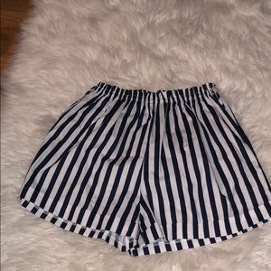 Navy blue and white stretchy shorts